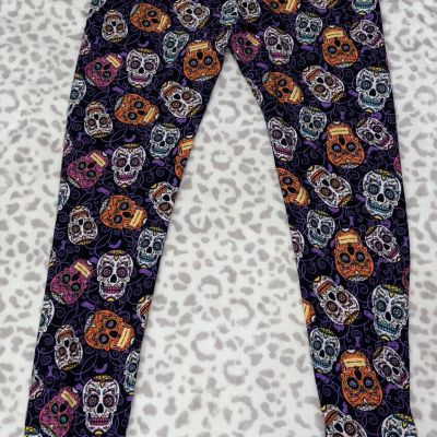 Women’s Bobbie Brooks Skull Halloween Leggings Size XL